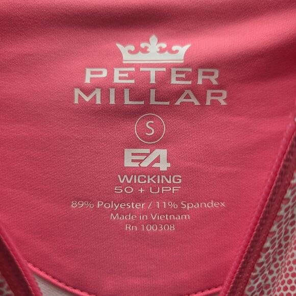 Peter Millar Full Zip Wicking 50 UPF Hooded Jacket Pockets Pink White Size Small - Picture 5 of 6